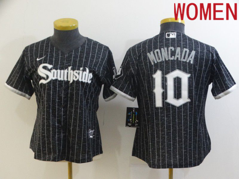 Women Chicago White Sox #10 Moncada City Edition Black Game Nike 2021 MLB Jersey->chicago white sox->MLB Jersey